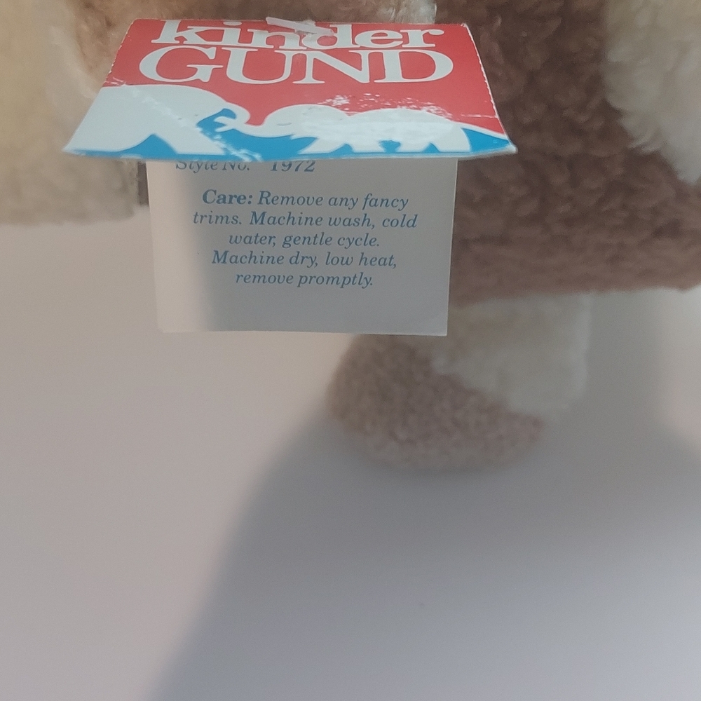 Kinder Gund Vintage 1986 Plush Cow Stuffed Toy Doll Brass Bell Wooly Brown White - Picture 7 of 9